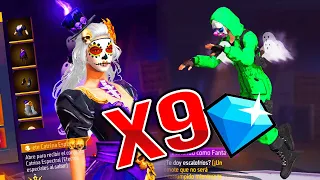 PATRONES PARA SACAR EMOTE FLOTANDO COMO FANTASMA SKIN CATRINA a 9 DIAMANTES RULETA MAGICA FREE FIRE