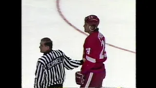 Don't mess with Stevie Yzerman! 1-30-94 vs Caps