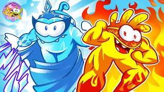 Ice And Fire Rescue Team |Best Superpowers |Om Nom Stories Presented by Muffin Socks