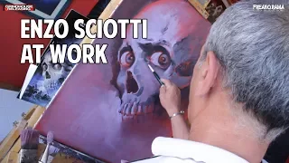 Enzo Sciotti at work - Live painting - Army Of Darkness poster artwork