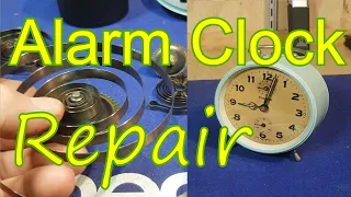 Repairing a vintage German wind-up alarm clock. Broken mainspring replacement