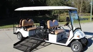 Street Legal Golf Cart Shuttle with Wheelchair Ramp and 6 Seats by Bintelli Electric Vehicles