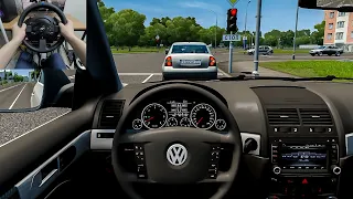 Volkswagen Touareg R50 - City Car Driving [Steering wheel gameplay]