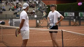 Sharapova and Nadal practice together in Rome