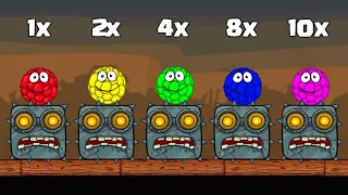 RED BALL 4: COLOR BIRBERRY BALL ALL LEVELS '1x vs 2x vs 4x vs 8x vs 10x' SPEED RUN GAMEPLAY VOLUME 3