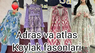 Adras va atlasdan oʻzgacha yangi trend fasonlar kelinchak Адрас ва атлас куйлак фасонлари