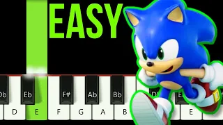 Sonic Rumble Theme Song - EASY Piano tutorial
