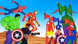 SuperHero: Hulk, Spiderman, Superman, Black Panther VS Evolution of SIREN HEAD: Who Will Win?