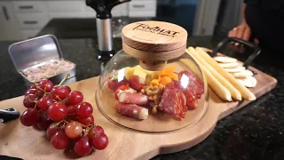 Foghat Charcuterie Set with Charcuterie Board, Glass Cloche, Foghat Cocktail Smoker