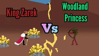 King Zarek Vs Woodland Princess Stick War Legacy Mod Menu Funny Moments