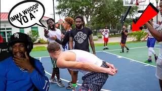 CANT BE SERIOUS!! Trash Talker Wanted To FIGHT ME! 5v5 Basketball At The Park!