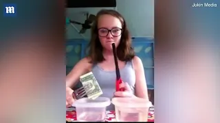 Girl sets fire to table in science experiment gone horribly wrong