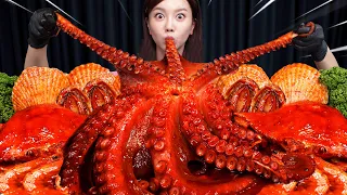 [Mukbang ASMR] Spicy Seafood Boil with Special guest🤍 Giant Octopus Blue Crab Scallops Ssoyoung