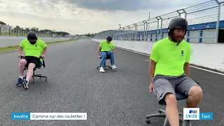 Les fauteuils de bureau font la course sur le circuit d'Albi