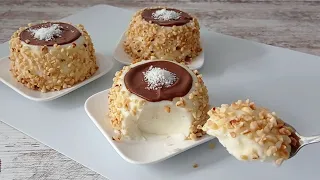 Cheap dessert WINTER СAPS! Very tasty, fast! WITHOUT baking, gelatin and eggs, melts in your mouth!