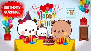 BIRTHDAY Surprise for Dudu😍🎈✨ | BUBU DUDU Cuties | Bubududu | Bubu Dudu Cartoon | peachgoma