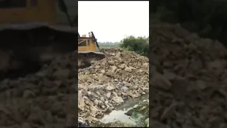 The Ultimate Lake Filling Up Bulldozer And Wheel Loader Pushing Rock Into Water  2022 #Shorts 8