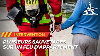 FEU D'APPARTEMENT À PARIS XII - PLUSIEURS SAUVETAGES