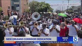 Los Angeles Mayor Karen Bass attends ribbon-cutting ceremony for “New Orleans Corridor”