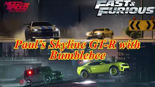 Paul Walker's Skyline GT-R and Bumblebee Camaro Playing SKYHAMMER in Need for Speed Payback