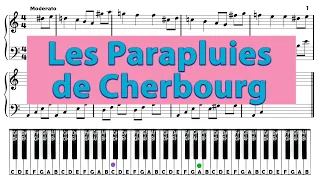 Parapluies de Cherbourg - Piano Tutorial - How to play