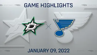 NHL Highlights | Stars vs. Blues - Jan 9, 2022