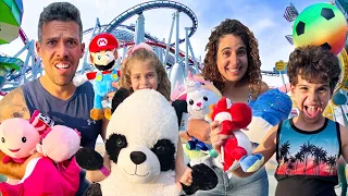 Intentamos ganar TODOS los PELUCHES en un parque de atracciones|4PLUSONE