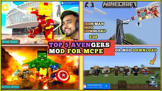 I BECOME TOP 5 CRAZY 😱 AVENGERS MODS FOR MINECRAFT PE | GamerHarsh 👍