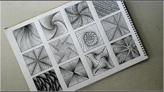 12 Zentangle Patterns || zentangle 3d patterns