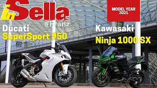 Ducati SuperSport 950S and Kawasaki Ninja 1000 SX: Sport Touring 2021 test compared