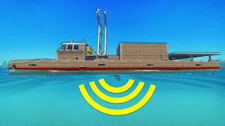 I Built an Anti Submarine Ship with Sonar and Depth Charges! - Scrap Mechanic Gameplay