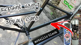 Bike Repaint Matte Black Metallic Using Spray Cans | Foxter Brisk In Matte Black Paint Job