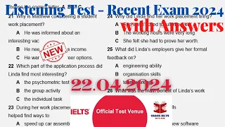 IELTS Listening Actual Test 2024 with Answers | 22.04.2024