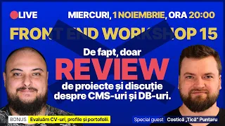 🔴LIVE - Workshop de Front End Development 15: Review de proiecte și CV-uri + CMS-uri + DB-uri #astro