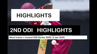 West Indies v Ireland 2ND ODI HIGHLIGHTS Series 2020, 9 Jan 2020