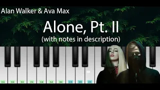 Alone, Pt. II (Alan Walker and Ava Max) | ON DEMAND Easy Piano Tutorial with Notes | Perfect Piano