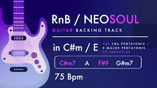 RnB / Neo Soul Guitar Backing Track in C#m  I  75 BPM