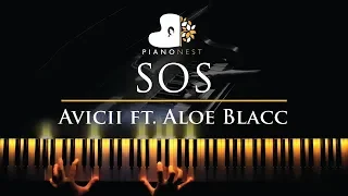 Avicii - SOS ft. Aloe Blacc - Piano Karaoke / Sing Along Cover with Lyrics