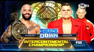 Gunther Vs Ricochet: Campeonato Intercontinental - WWE SmackDown Español Latino: 10/06/2022
