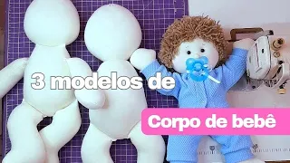 3 Idéias Corpo de Bebê de Pano,  depois desse vídeo você vai produzir muito +  modelos de boneca