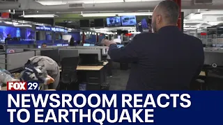 FOX 29 Newsroom reacts live to 4.8 magnitude earthquake