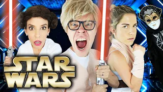 Star Wars In Real Life, Battle Royale to Save Game Master Challenge! Matt and Rebecca