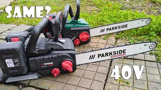 Parkside Performance 40V Chainsaw PPKSA 40-LI A1 vs PKSA 40-LI A1