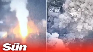 Moment Ukrainian artillery blows up 'Russian soldiers in Bakhmut'