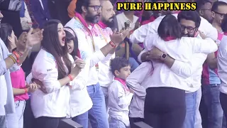 Abhishek Bachchan The Way He Hugged Aishwarya & Aaradhya  Pure Happiness After His Team Wins Kabaddi