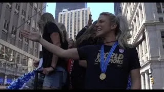 Thousands cheer Team USA in ticker-tape parade