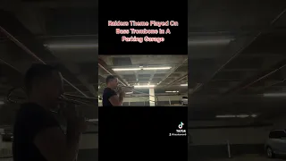 Raiders Theme Played On Bass Trombone In A Parking Garage