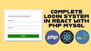 Complete Login System in React with PHP MySQL