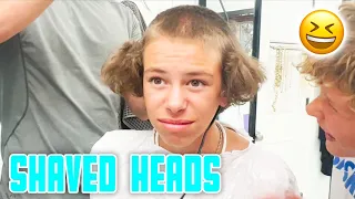 SHAVED HEADS | WE CAN'T BELIEVE HE DID IT | SUMMER HAIRCUTS | GETTING HEAD SHAVED FOR THE FIRST TIME