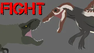 Vastatosaurus Rex vs JP3 Spinosaurus || StickNodes Dinosaur Battle ||